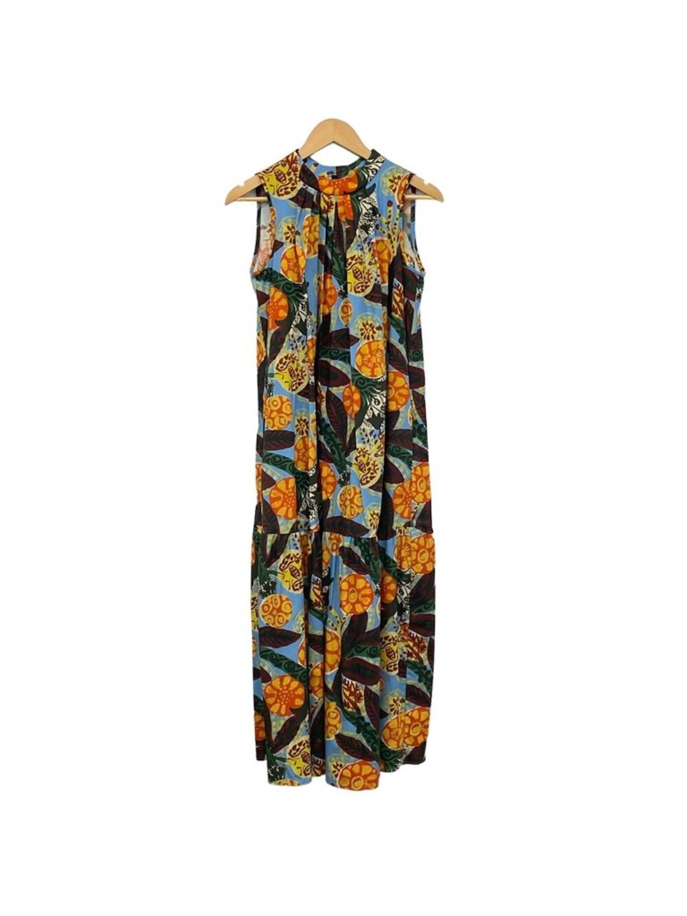 Max Mara Weekend Dress M Light Blue Orange Multi 40
